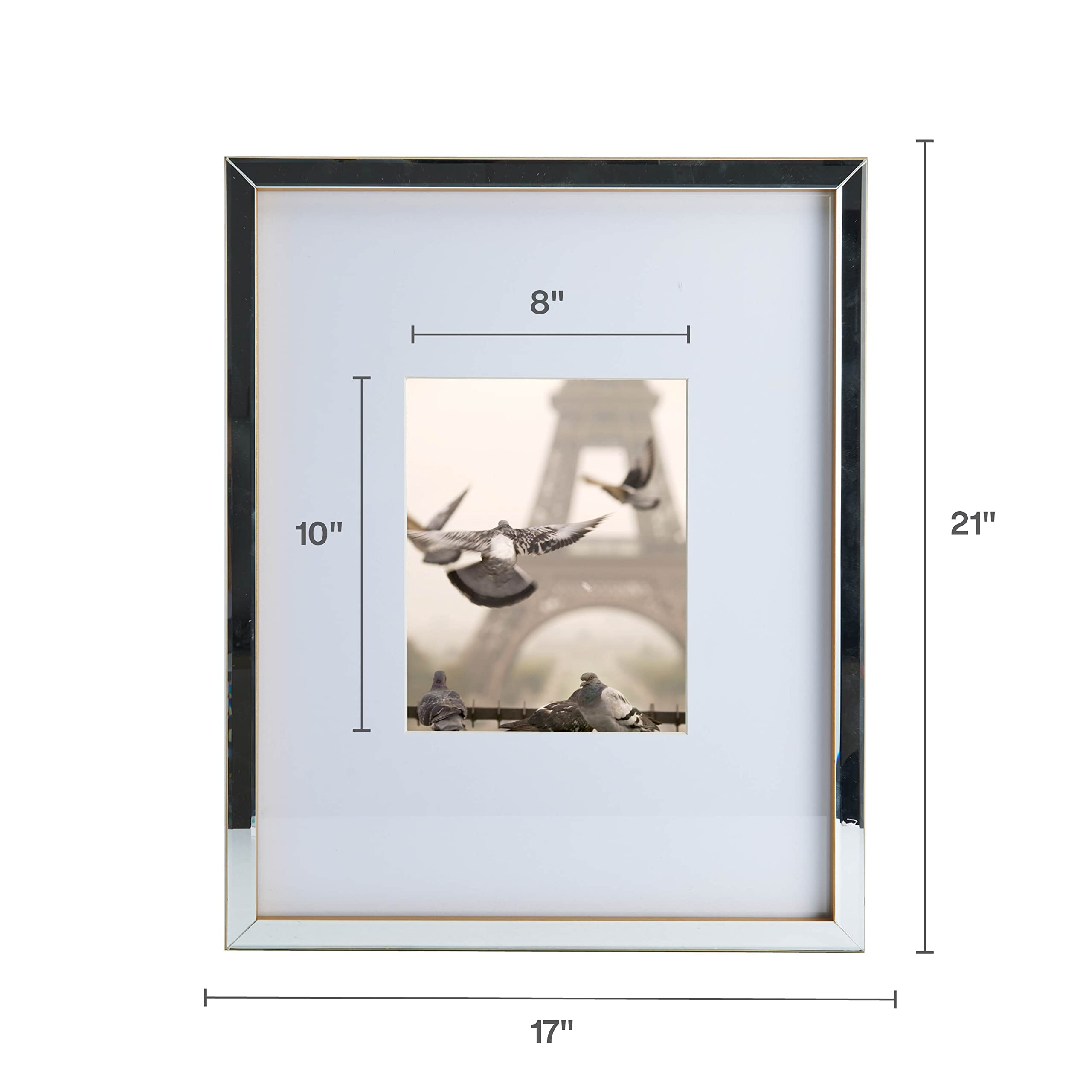 Amazon.com - Mikasa Mirror Gallery Frame with Gold Sides, 17x21